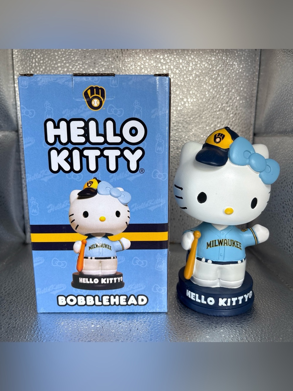 Hello Kitty Milwaukee brewersBobblehead 2026 SGA NIB.  Same day shipping